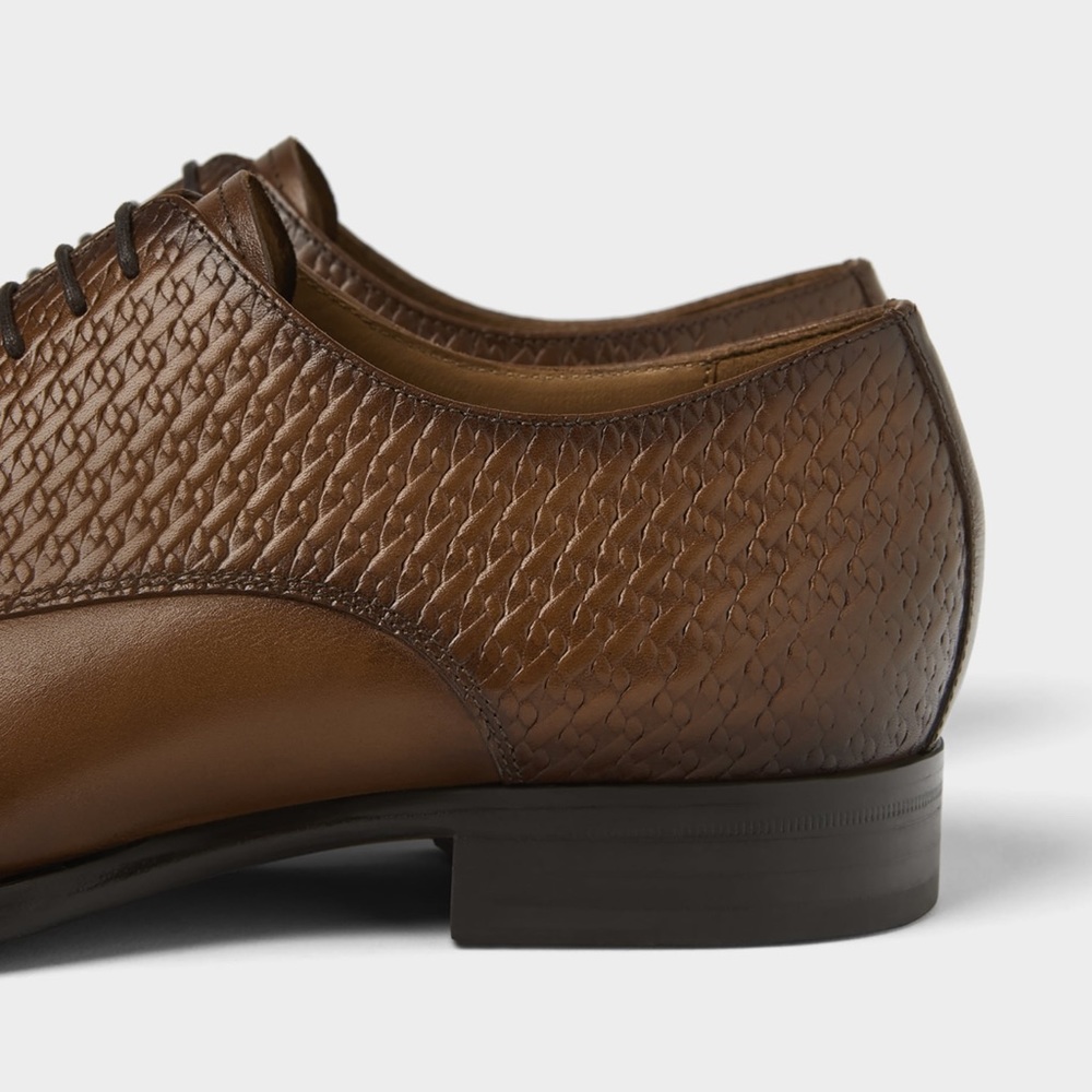❌❌Genuine leather embossed Derby Shoes - Picture 4 of 7